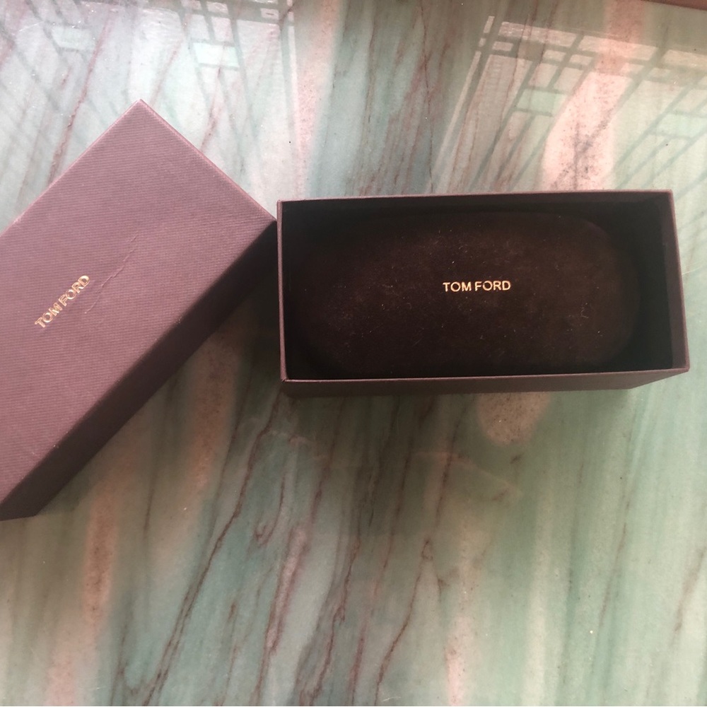 TOM FORD SUNGLASSES CASE - BROWN VELVET - BOX INCLUDED